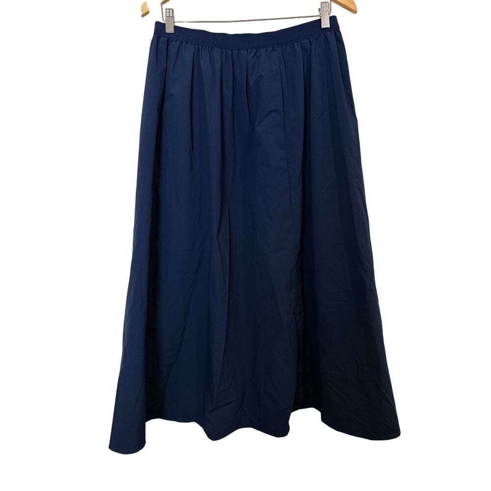 Uniqlo Navy Long Midi Full Skirt Pockets Large Retro Minimalistic Work